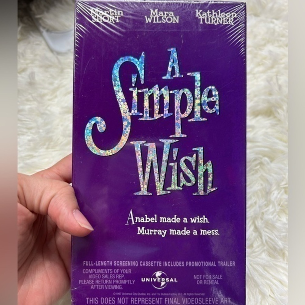 A Simple Wish VHS Rare PROMO‎ SCREENER Martin Short Mara Wilson BRAND NEW SEALED